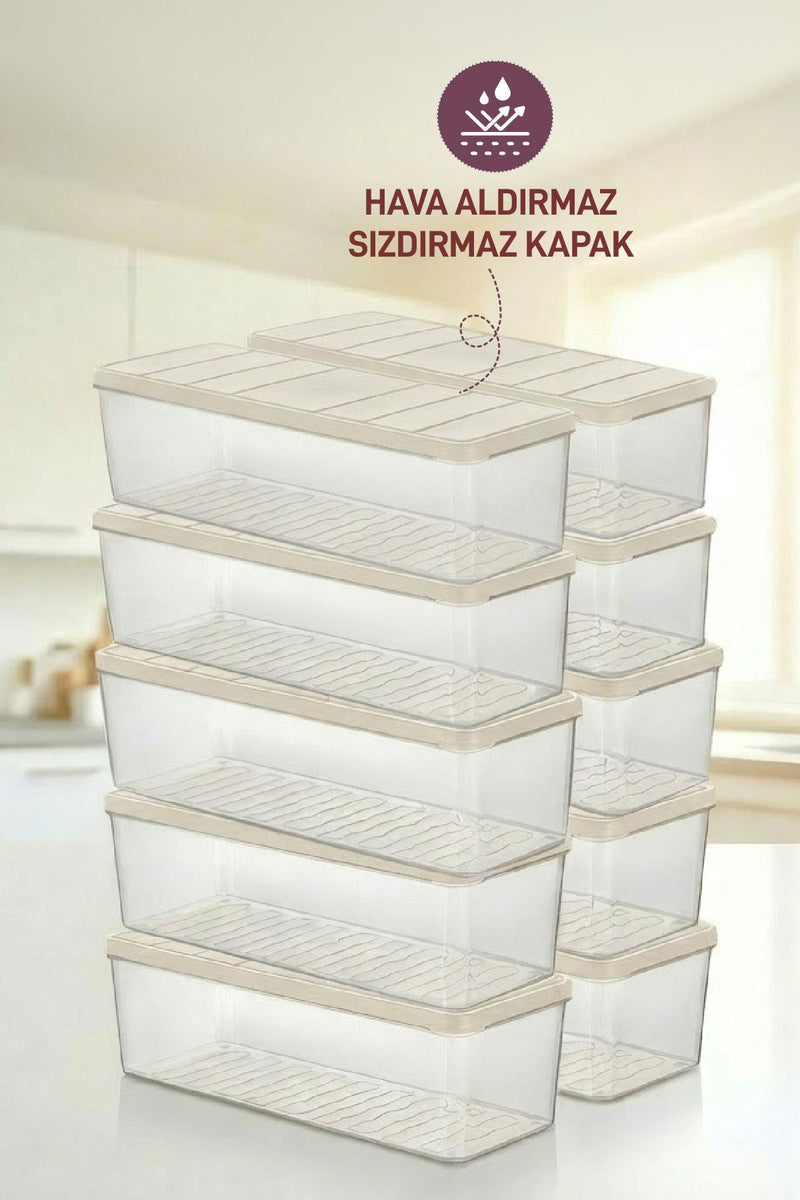 10 Adet 2 Lt. Nora Organizer Buzdolabı Buzluk Düzenleyici Saklama Kabı - Selka Home | Şık tasarımlar akıllı çözümler