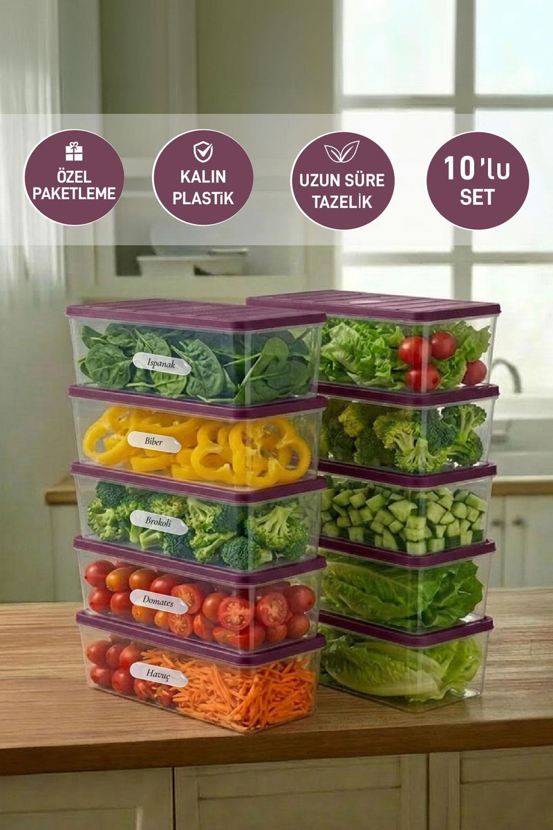 10 Adet 2 Lt. Nora Organizer Buzdolabı Buzluk Düzenleyici Saklama Kabı - Selka Home | Şık tasarımlar akıllı çözümler