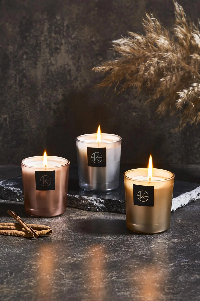 Selka Home 3'lü Miracle Cam Metalic Candle Mum - Selka Home | Şık tasarımlar akıllı çözümler