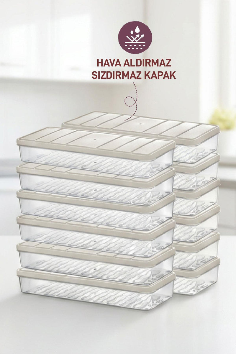 12 Adet 1 Lt. Nora Organizer Buzdolabı Buzluk Düzenleyici Saklama Kabı - Selka Home | Şık tasarımlar akıllı çözümler