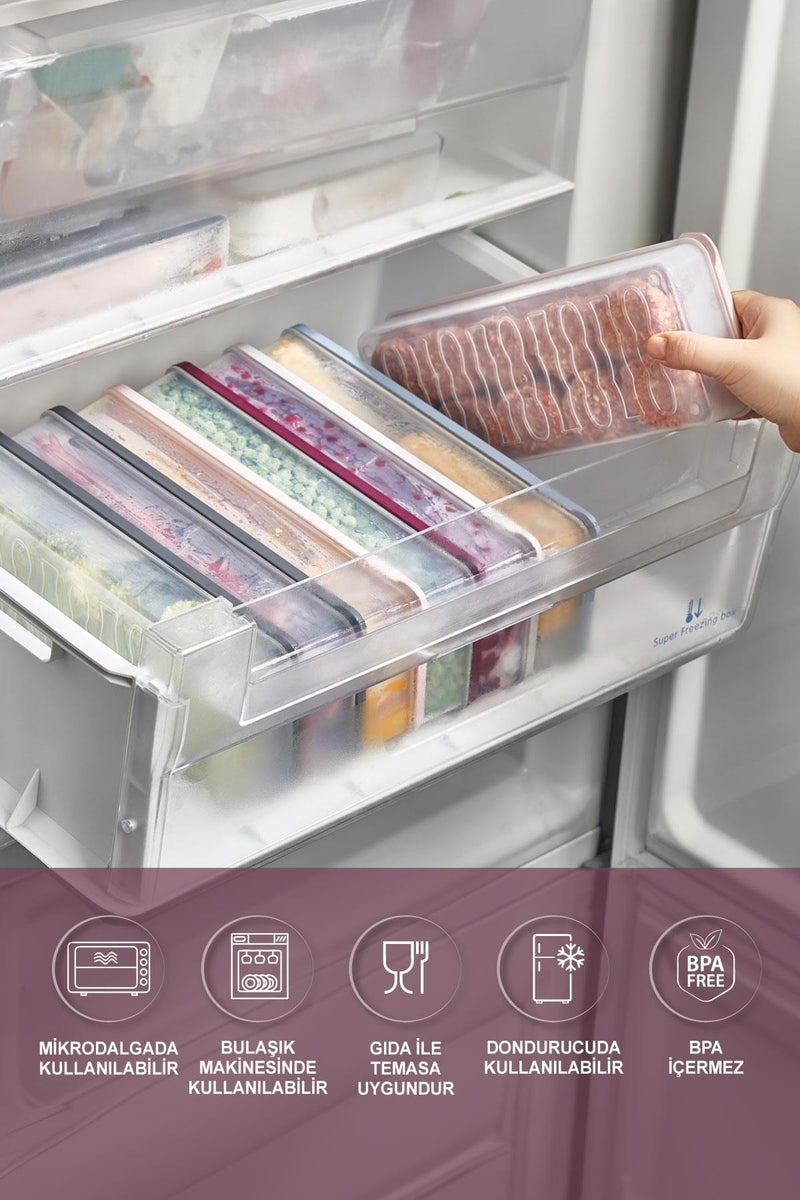 12 Adet 1 Lt. Nora Organizer Buzdolabı Buzluk Düzenleyici Saklama Kabı - Selka Home | Şık tasarımlar akıllı çözümler