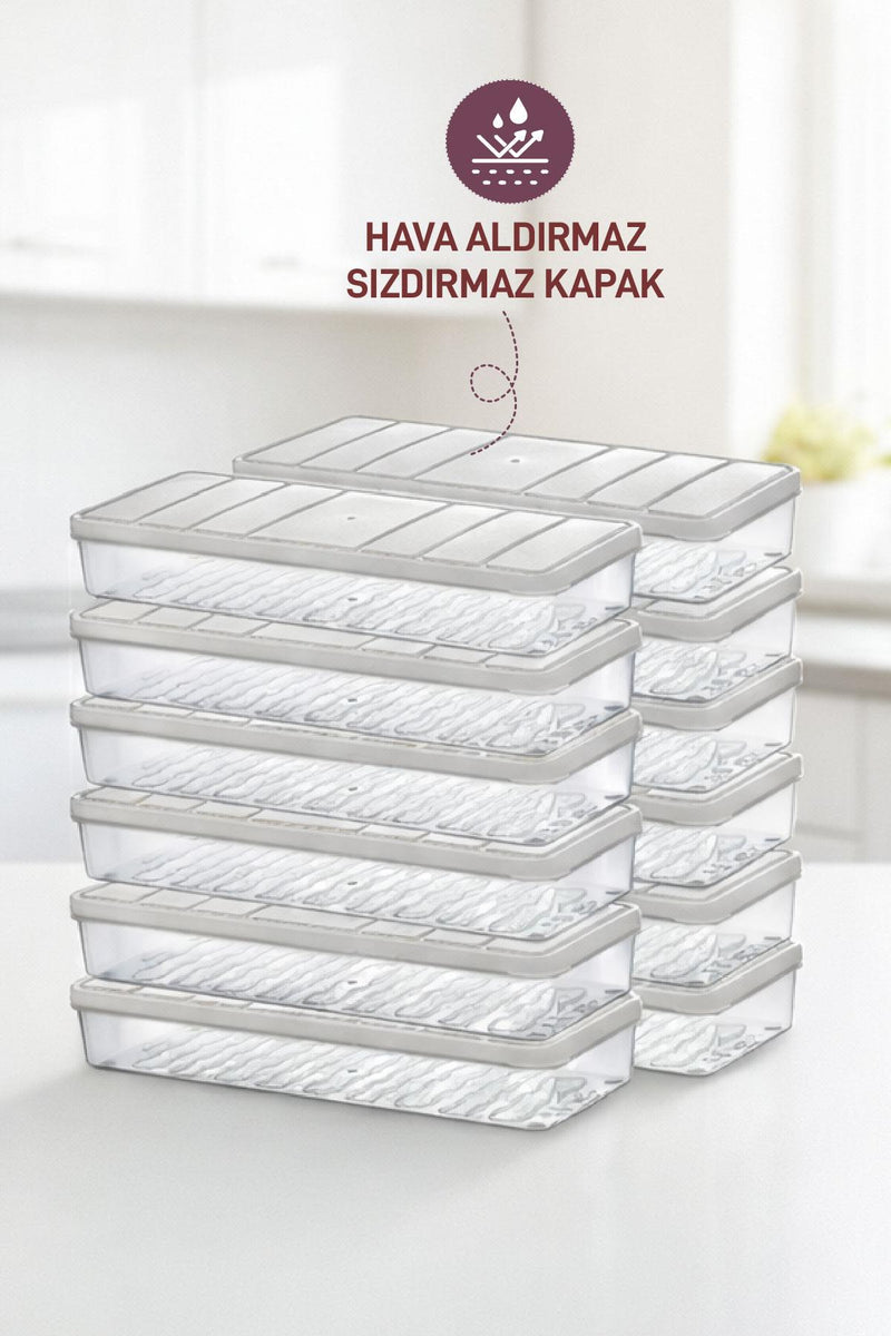 12 Adet 1 Lt. Nora Organizer Buzdolabı Buzluk Düzenleyici Saklama Kabı - Selka Home | Şık tasarımlar akıllı çözümler