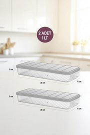 2 Adet 1 Lt. Nora Organizer Buzdolabı Buzluk Düzenleyici Saklama Kabı - Selka Home | Şık tasarımlar akıllı çözümler