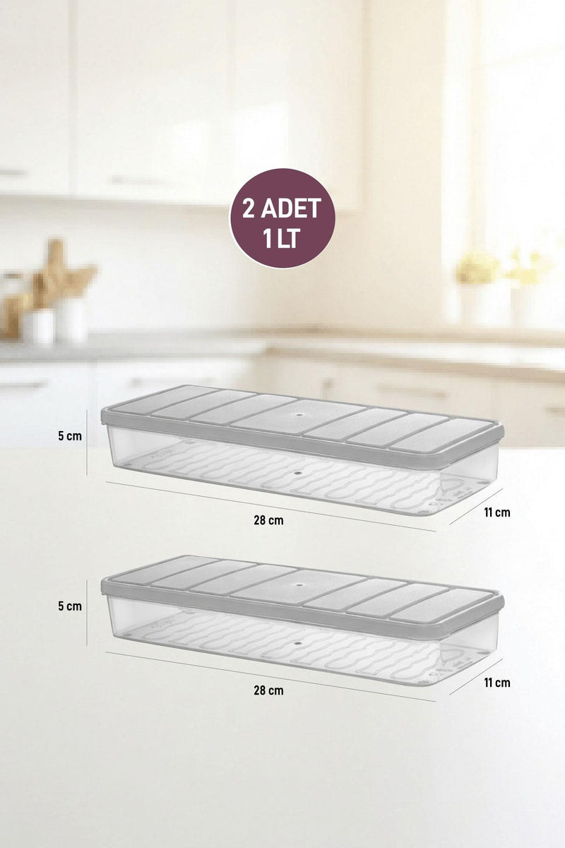 2 Adet 1 Lt. Nora Organizer Buzdolabı Buzluk Düzenleyici Saklama Kabı - Selka Home | Şık tasarımlar akıllı çözümler