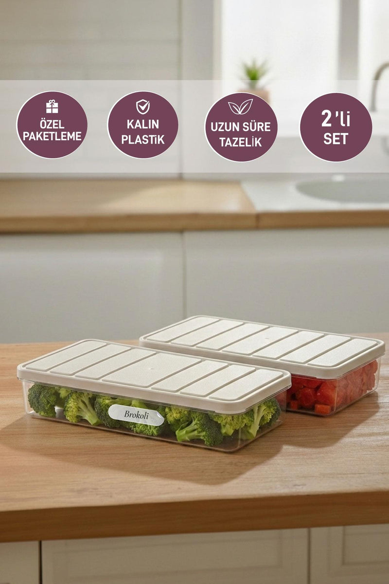 2 Adet 1 Lt. Nora Organizer Buzdolabı Buzluk Düzenleyici Saklama Kabı - Selka Home | Şık tasarımlar akıllı çözümler