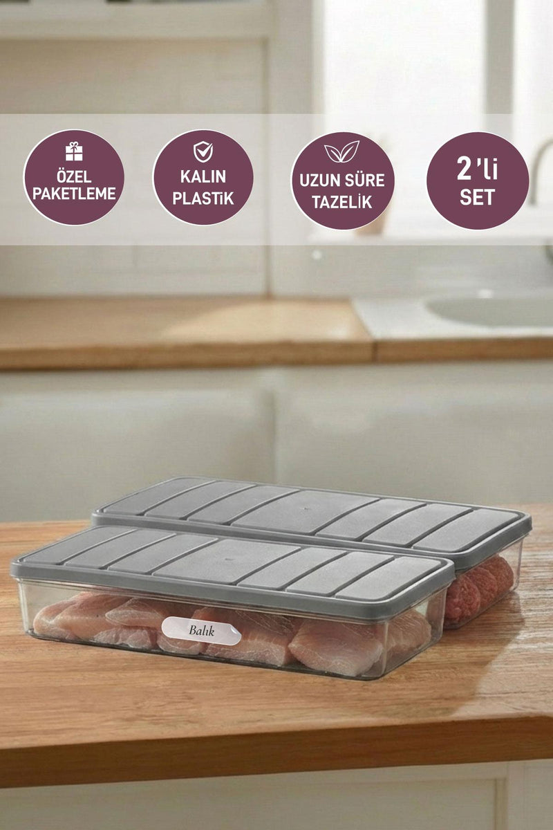 2 Adet 1 Lt. Nora Organizer Buzdolabı Buzluk Düzenleyici Saklama Kabı - Selka Home | Şık tasarımlar akıllı çözümler