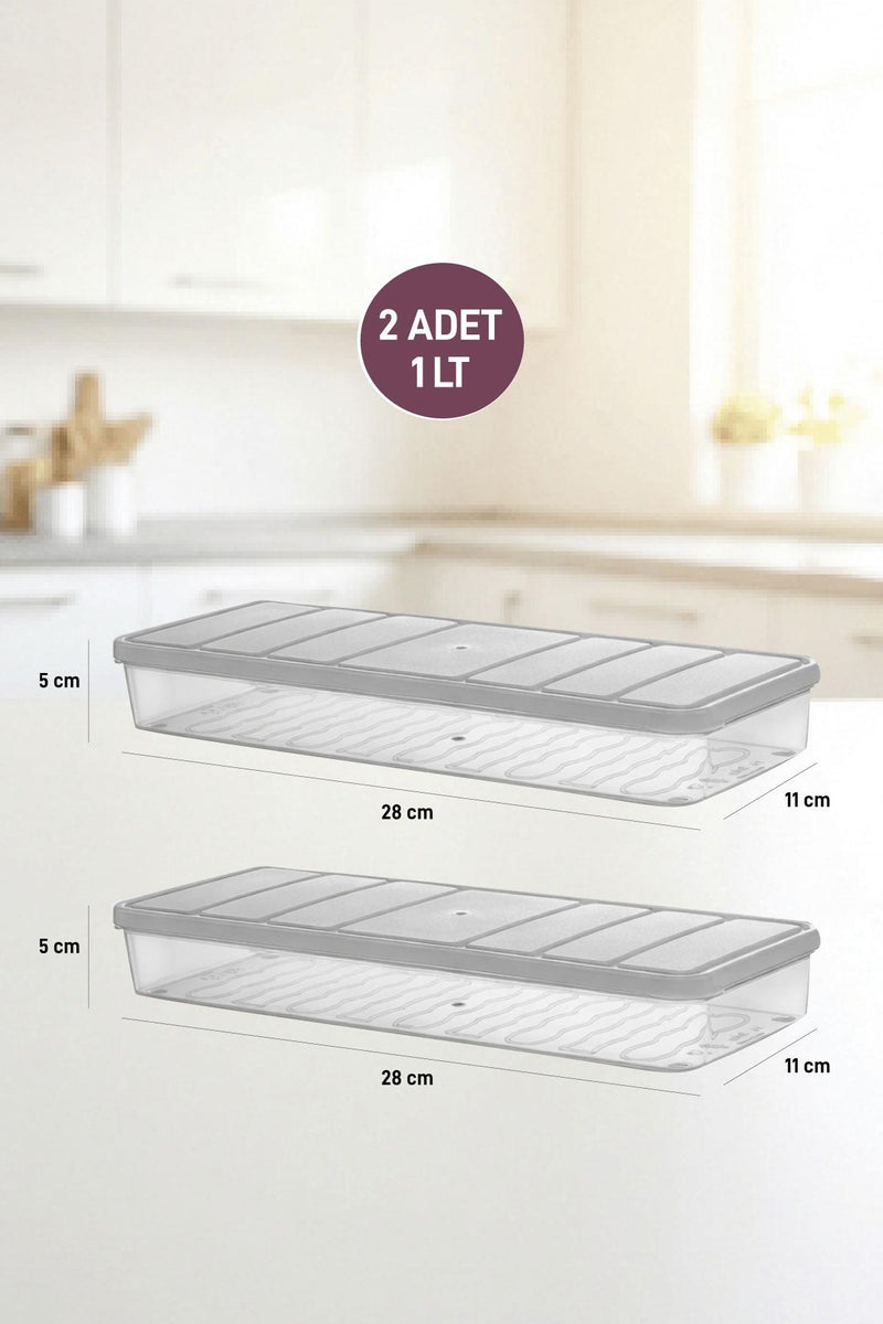 2 Adet 1 Lt. Nora Organizer Buzdolabı Buzluk Düzenleyici Saklama Kabı - Selka Home | Şık tasarımlar akıllı çözümler