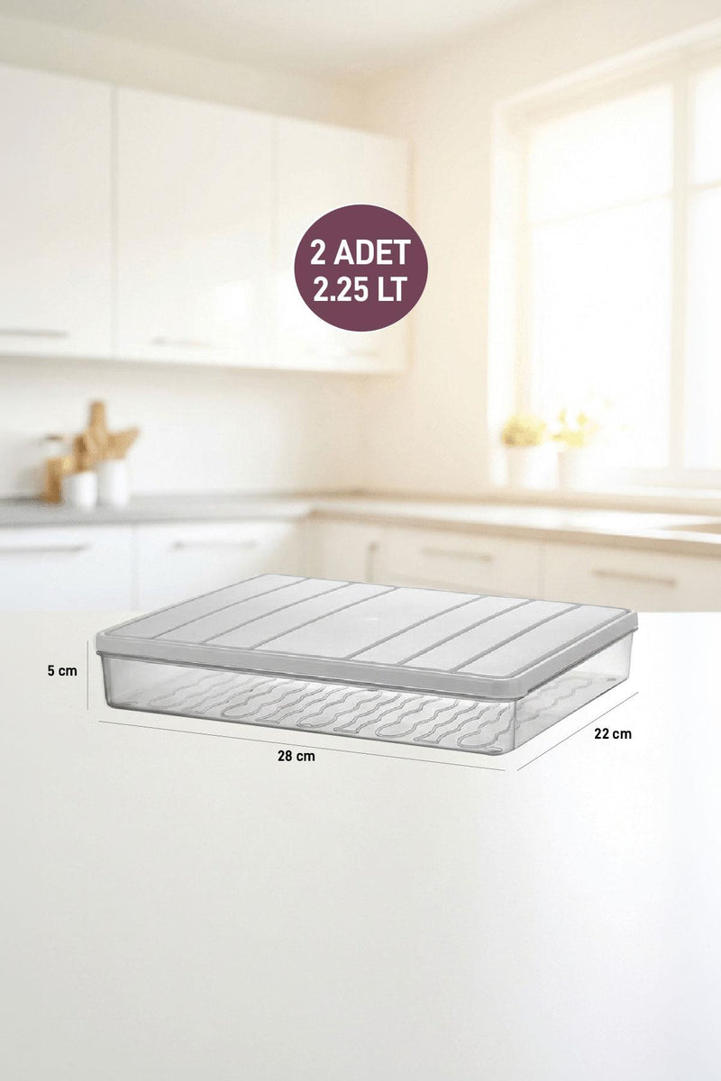 2 Adet 2,25 Lt. Nora Organizer Buzdolabı Buzluk Düzenleyici Saklama Kabı - Selka Home | Şık tasarımlar akıllı çözümler