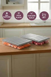 2 Adet 2,25 Lt. Nora Organizer Buzdolabı Buzluk Düzenleyici Saklama Kabı - Selka Home | Şık tasarımlar akıllı çözümler