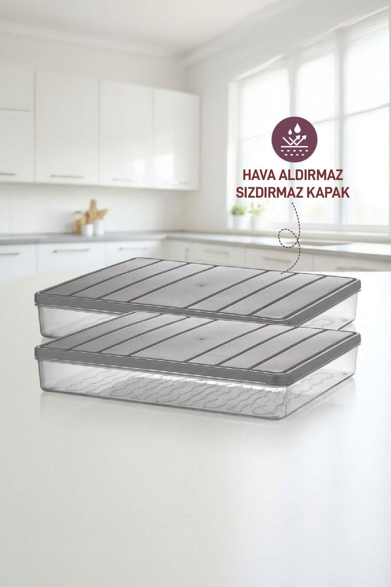 2 Adet 2,25 Lt. Nora Organizer Buzdolabı Buzluk Düzenleyici Saklama Kabı - Selka Home | Şık tasarımlar akıllı çözümler
