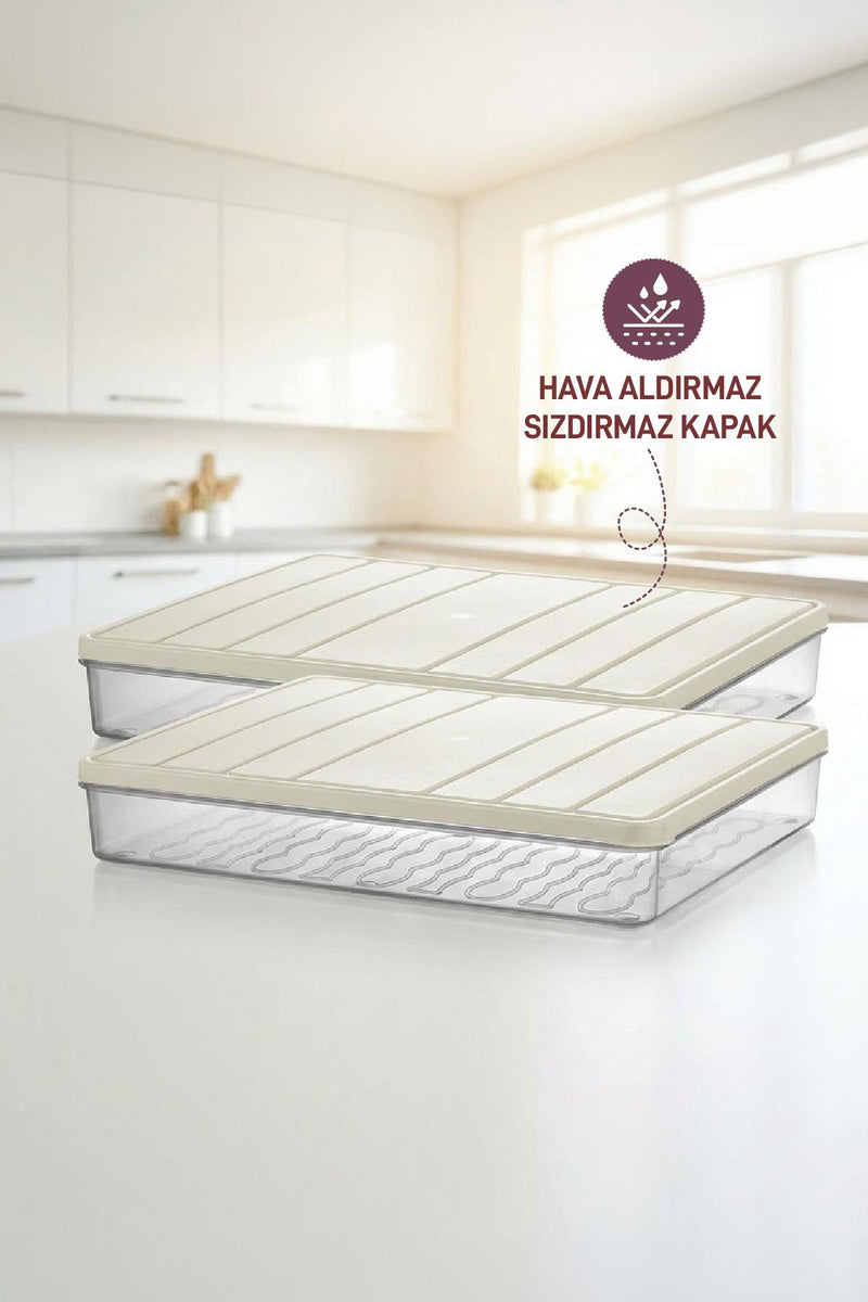 2 Adet 2,25 Lt. Nora Organizer Buzdolabı Buzluk Düzenleyici Saklama Kabı - Selka Home | Şık tasarımlar akıllı çözümler