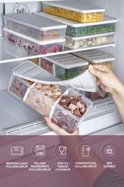 2 Adet 2 Lt. Nora Bölmeli Organizer Buzdolabı Buzluk Düzenleyici Saklama Kabı - Selka Home | Şık tasarımlar akıllı çözümler