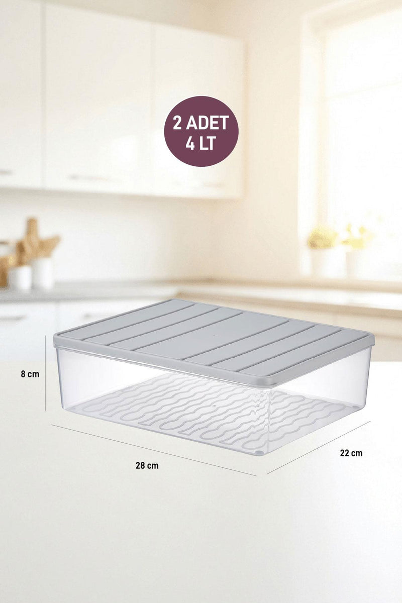 2 Adet 4 Lt. Nora Organizer Buzdolabı Buzluk Düzenleyici Saklama Kabı - Selka Home | Şık tasarımlar akıllı çözümler