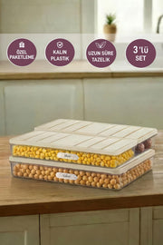 3'lü Set ( 1 Adet 2,25 2 Adet 1 Lt. ) Nora Organizer Buzdolabı Buzluk Düzenleyici Saklama Kabı - Selka Home | Şık tasarımlar akıllı çözümler