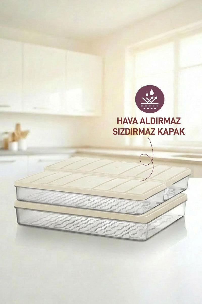 3'lü Set ( 1 Adet 2,25 2 Adet 1 Lt. ) Nora Organizer Buzdolabı Buzluk Düzenleyici Saklama Kabı - Selka Home | Şık tasarımlar akıllı çözümler