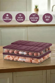 3'lü Set ( 1 Adet 2,25 2 Adet 1 Lt. ) Nora Organizer Buzdolabı Buzluk Düzenleyici Saklama Kabı - Selka Home | Şık tasarımlar akıllı çözümler