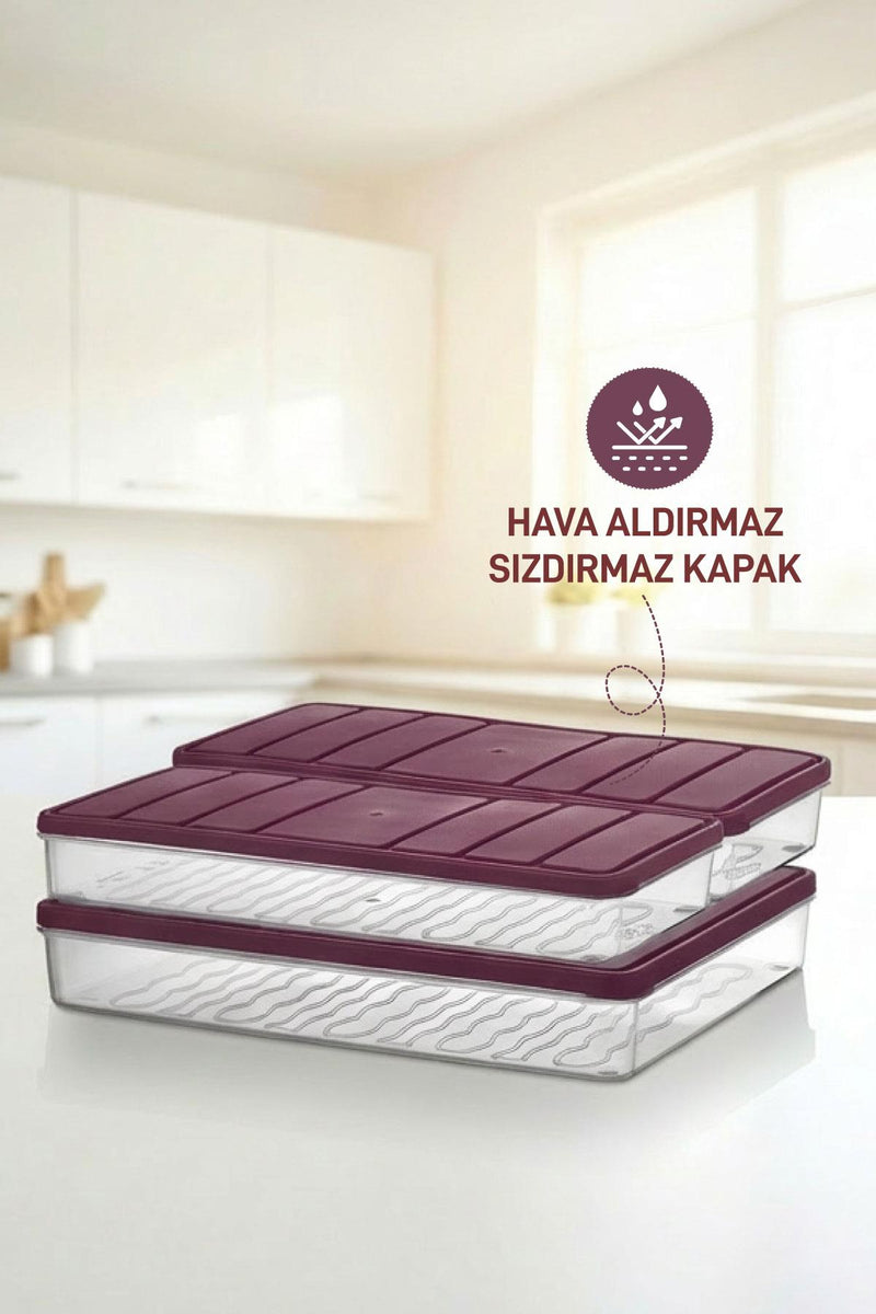 3'lü Set ( 1 Adet 2,25 2 Adet 1 Lt. ) Nora Organizer Buzdolabı Buzluk Düzenleyici Saklama Kabı - Selka Home | Şık tasarımlar akıllı çözümler