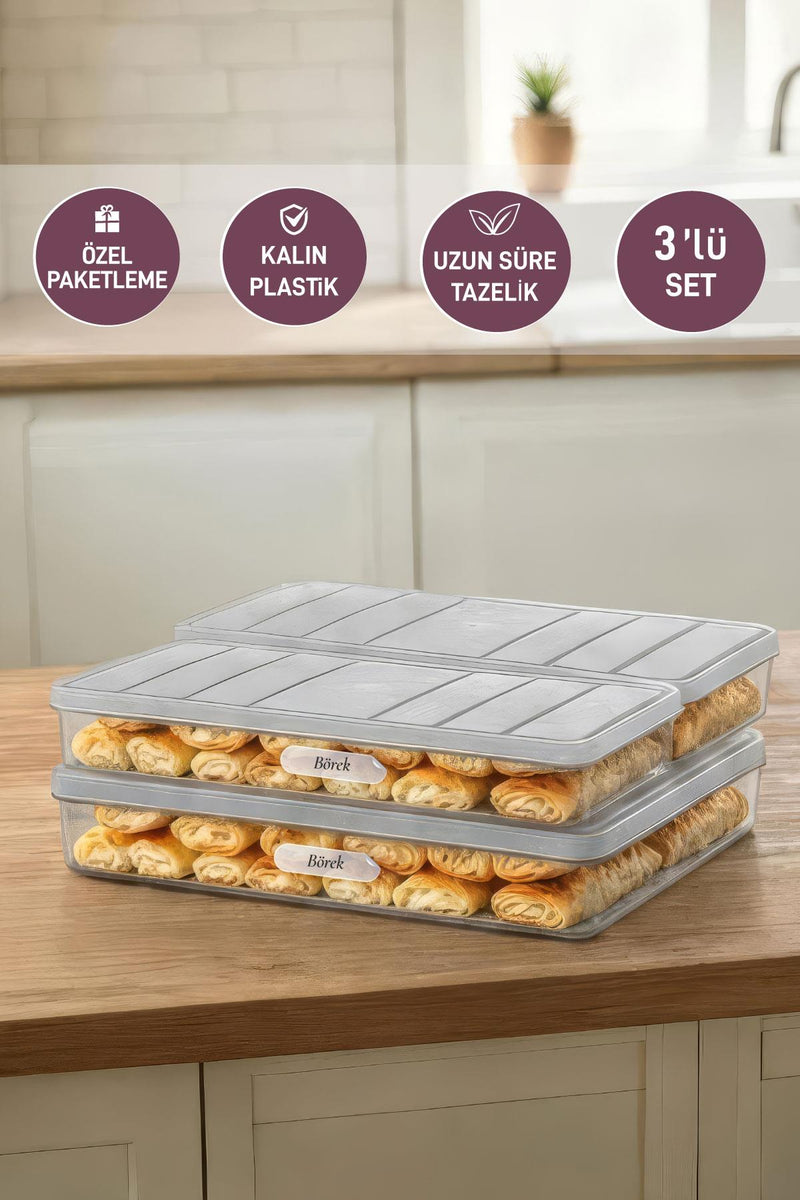 3'lü Set ( 1 Adet 2,25 2 Adet 1 Lt. ) Nora Organizer Buzdolabı Buzluk Düzenleyici Saklama Kabı - Selka Home | Şık tasarımlar akıllı çözümler