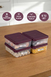 4 Adet 0.5 Lt. Nora Organizer Buzdolabı Buzluk Düzenleyici Saklama Kabı - Selka Home | Şık tasarımlar akıllı çözümler