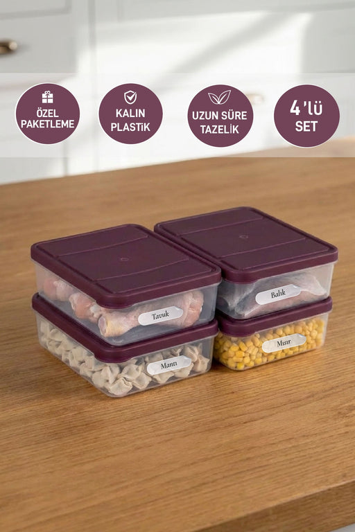 4 Adet 0.5 Lt. Nora Organizer Buzdolabı Buzluk Düzenleyici Saklama Kabı - Selka Home | Şık tasarımlar akıllı çözümler