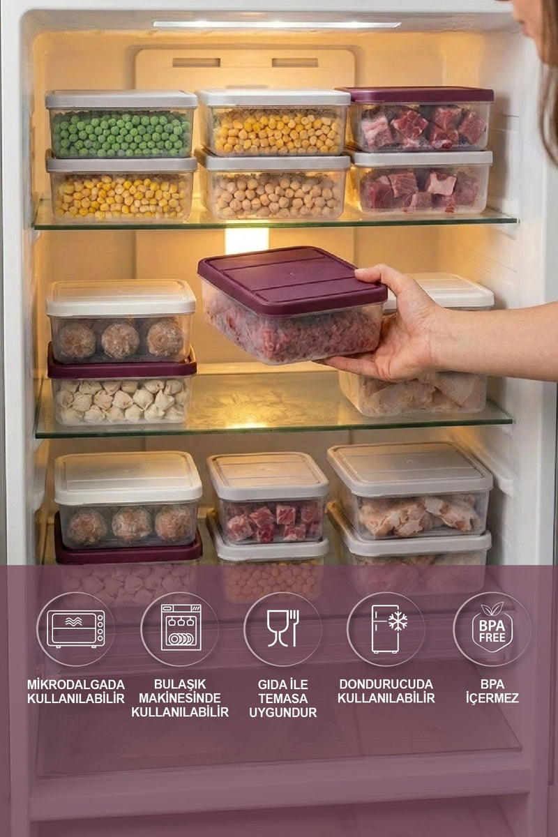 4 Adet 0.5 Lt. Nora Organizer Buzdolabı Buzluk Düzenleyici Saklama Kabı - Selka Home | Şık tasarımlar akıllı çözümler