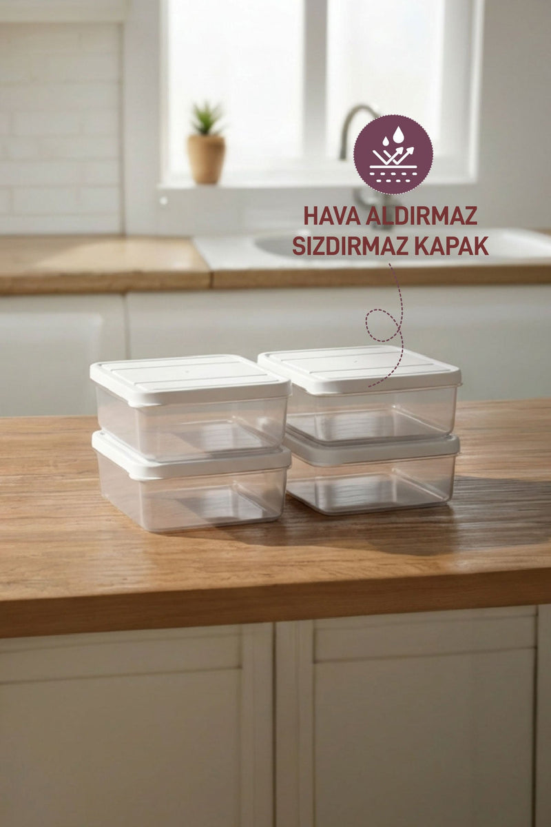 4 Adet 0.5 Lt. Nora Organizer Buzdolabı Buzluk Düzenleyici Saklama Kabı - Selka Home | Şık tasarımlar akıllı çözümler