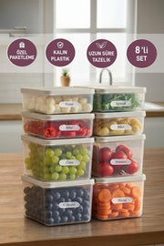 4 Adet 0.5 ve 4 Adet Derin 1 Lt. Nora Organizer Buzdolabı Buzluk Düzenleyici Saklama Kabı - Selka Home | Şık tasarımlar akıllı çözümler