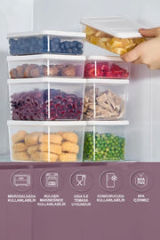 4 Adet 0.5 ve 4 Adet Derin 1 Lt. Nora Organizer Buzdolabı Buzluk Düzenleyici Saklama Kabı - Selka Home | Şık tasarımlar akıllı çözümler
