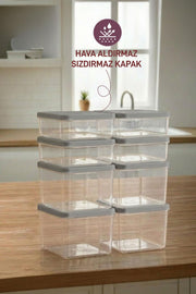 4 Adet 0.5 ve 4 Adet Derin 1 Lt. Nora Organizer Buzdolabı Buzluk Düzenleyici Saklama Kabı - Selka Home | Şık tasarımlar akıllı çözümler
