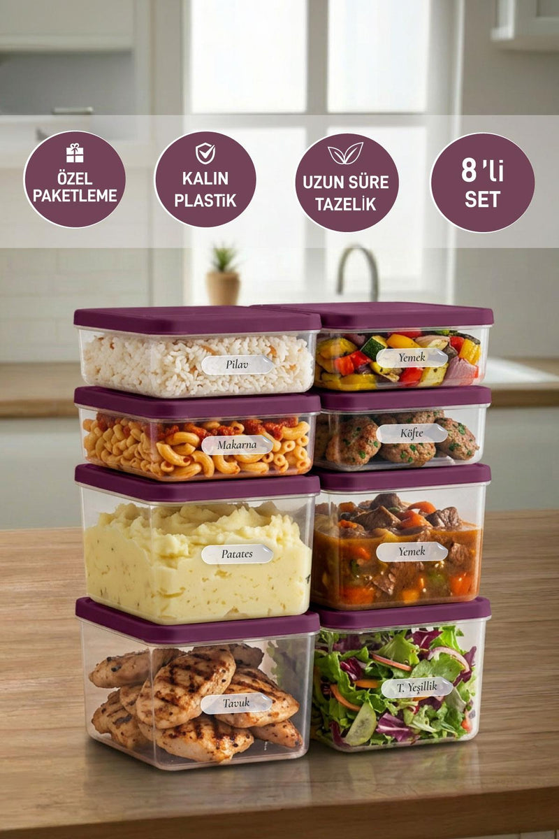 4 Adet 0.5 ve 4 Adet Derin 1 Lt. Nora Organizer Buzdolabı Buzluk Düzenleyici Saklama Kabı - Selka Home | Şık tasarımlar akıllı çözümler