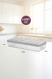 4 Adet 1 Lt. Nora Organizer Buzdolabı Buzluk Düzenleyici Saklama Kabı - Selka Home | Şık tasarımlar akıllı çözümler