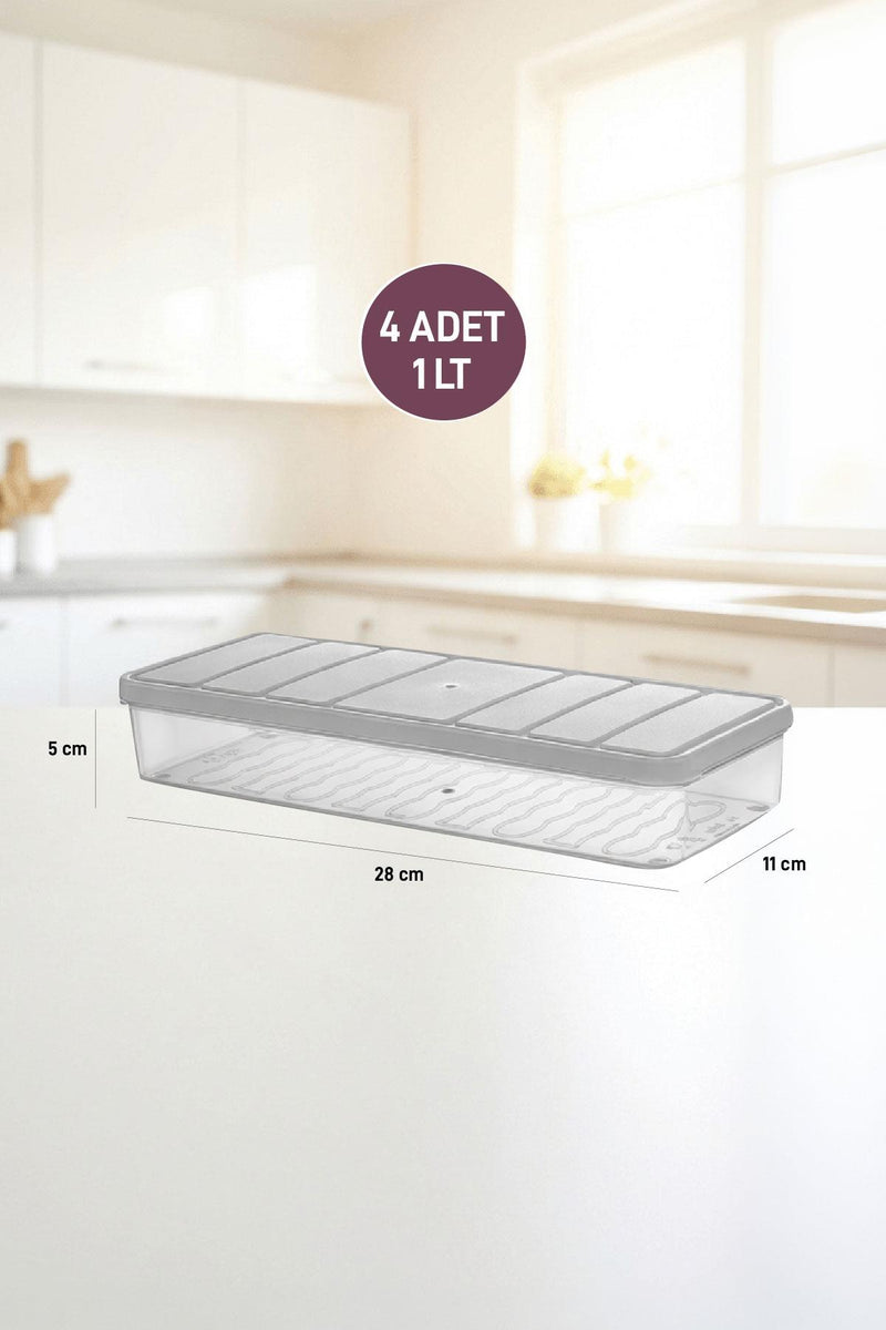 4 Adet 1 Lt. Nora Organizer Buzdolabı Buzluk Düzenleyici Saklama Kabı - Selka Home | Şık tasarımlar akıllı çözümler