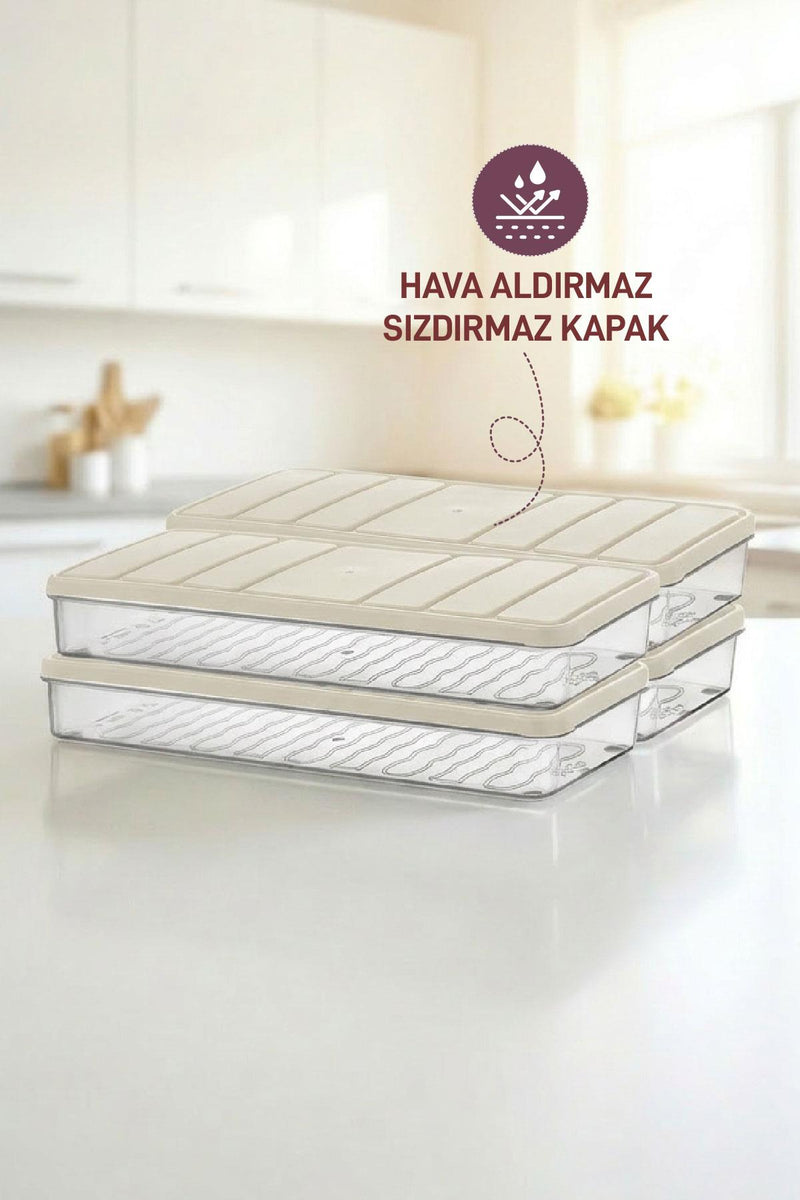 4 Adet 1 Lt. Nora Organizer Buzdolabı Buzluk Düzenleyici Saklama Kabı - Selka Home | Şık tasarımlar akıllı çözümler