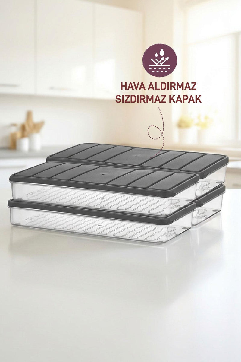 4 Adet 1 Lt. Nora Organizer Buzdolabı Buzluk Düzenleyici Saklama Kabı - Selka Home | Şık tasarımlar akıllı çözümler