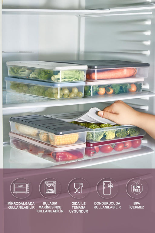 4 Adet 2,25 Lt. Nora Organizer Buzdolabı Buzluk Düzenleyici Saklama Kabı - Selka Home | Şık tasarımlar akıllı çözümler