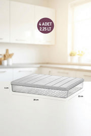 4 Adet 2,25 Lt. Nora Organizer Buzdolabı Buzluk Düzenleyici Saklama Kabı - Selka Home | Şık tasarımlar akıllı çözümler