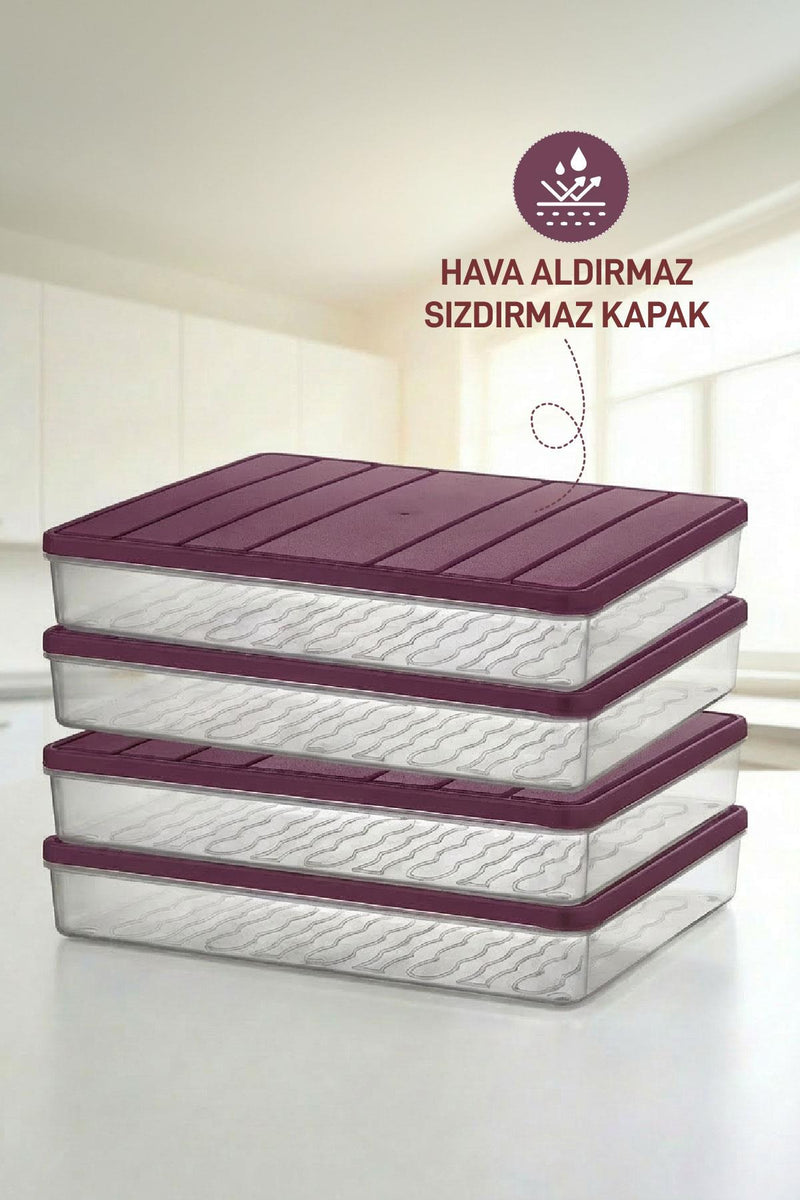 4 Adet 2,25 Lt. Nora Organizer Buzdolabı Buzluk Düzenleyici Saklama Kabı - Selka Home | Şık tasarımlar akıllı çözümler