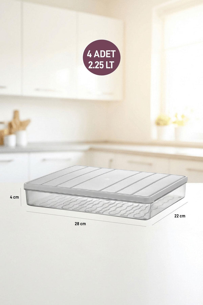 4 Adet 2,25 Lt. Nora Organizer Buzdolabı Buzluk Düzenleyici Saklama Kabı - Selka Home | Şık tasarımlar akıllı çözümler