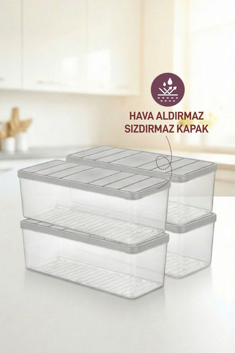 4 Adet 2 Lt. Nora Organizer Buzdolabı Buzluk Düzenleyici Saklama Kabı - Selka Home | Şık tasarımlar akıllı çözümler