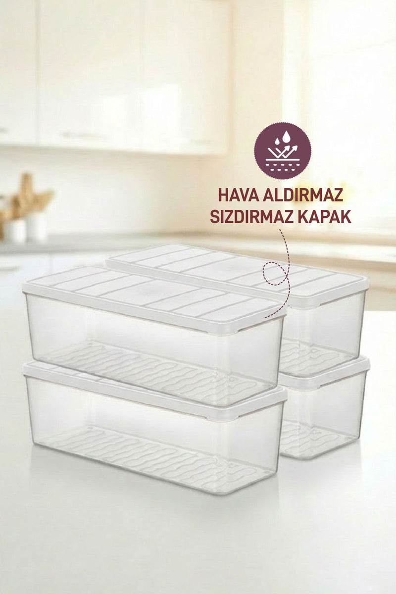 4 Adet 2 Lt. Nora Organizer Buzdolabı Buzluk Düzenleyici Saklama Kabı - Selka Home | Şık tasarımlar akıllı çözümler