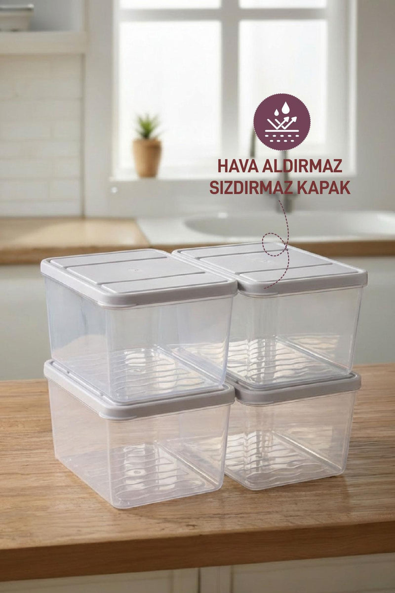 4 Adet Derin 1 Lt. Nora Organizer Buzdolabı Buzluk Düzenleyici Saklama Kabı - Selka Home | Şık tasarımlar akıllı çözümler