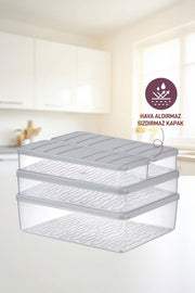 4'lü Set Nora Organizer Buzdolabı Buzluk Düzenleyici Saklama Kabı( 1 Ad. 4 Lt. 1 Ad. 2,25 Lt. 2 Ad. 1 Lt. ) - Selka Home | Şık tasarımlar akıllı çözümler