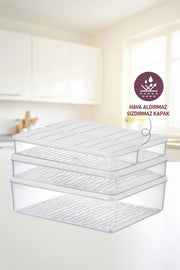 4'lü Set Nora Organizer Buzdolabı Buzluk Düzenleyici Saklama Kabı( 1 Ad. 4 Lt. 1 Ad. 2,25 Lt. 2 Ad. 1 Lt. ) - Selka Home | Şık tasarımlar akıllı çözümler