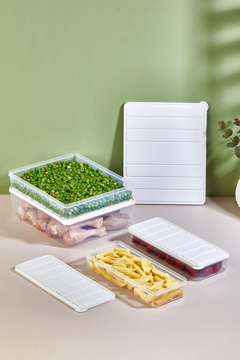 4'lü Set Nora Organizer Buzdolabı Buzluk Düzenleyici Saklama Kabı( 1 Ad. 4 Lt. 1 Ad. 2,25 Lt. 2 Ad. 1 Lt. ) - Selka Home | Şık tasarımlar akıllı çözümler