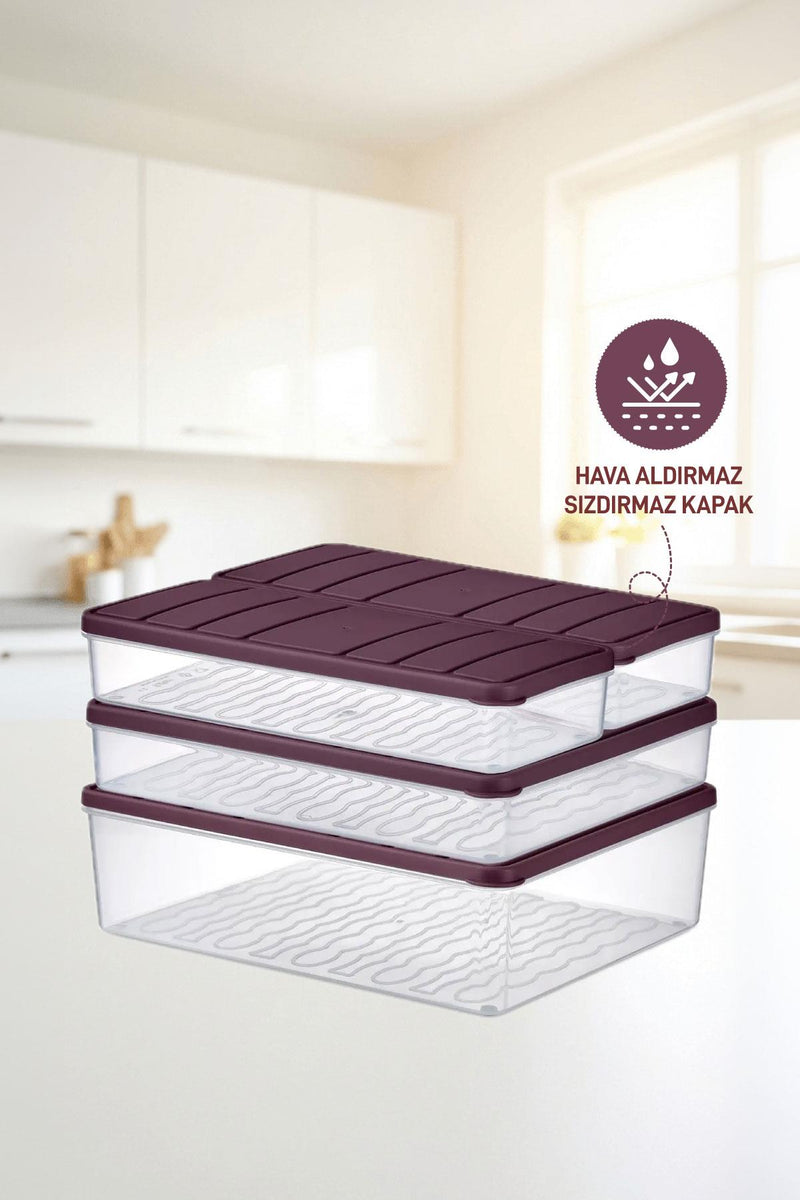 4'lü Set Nora Organizer Buzdolabı Buzluk Düzenleyici Saklama Kabı( 1 Ad. 4 Lt. 1 Ad. 2,25 Lt. 2 Ad. 1 Lt. ) - Selka Home | Şık tasarımlar akıllı çözümler