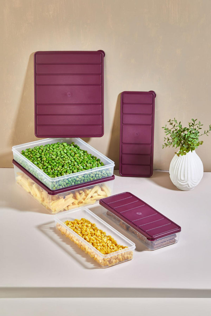 4'lü Set Nora Organizer Buzdolabı Buzluk Düzenleyici Saklama Kabı( 1 Ad. 4 Lt. 1 Ad. 2,25 Lt. 2 Ad. 1 Lt. ) - Selka Home | Şık tasarımlar akıllı çözümler