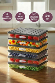 6 Adet 2,5 Lt. Nora Organizer Buzdolabı Buzluk Düzenleyici Saklama Kabı - Selka Home | Şık tasarımlar akıllı çözümler