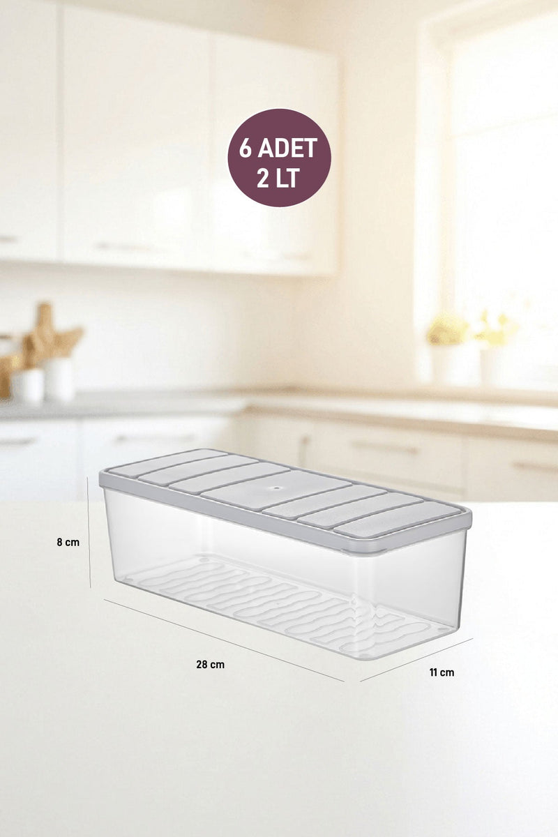 6 Adet 2 Lt. Nora Organizer Buzdolabı Buzluk Düzenleyici Saklama Kabı - Selka Home | Şık tasarımlar akıllı çözümler