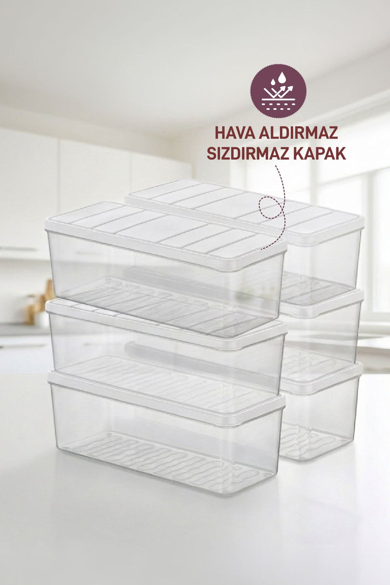 6 Adet 2 Lt. Nora Organizer Buzdolabı Buzluk Düzenleyici Saklama Kabı - Selka Home | Şık tasarımlar akıllı çözümler