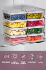 8 Adet 0.5 Lt. Nora Organizer Buzdolabı Buzluk Düzenleyici Saklama Kabı - Selka Home | Şık tasarımlar akıllı çözümler
